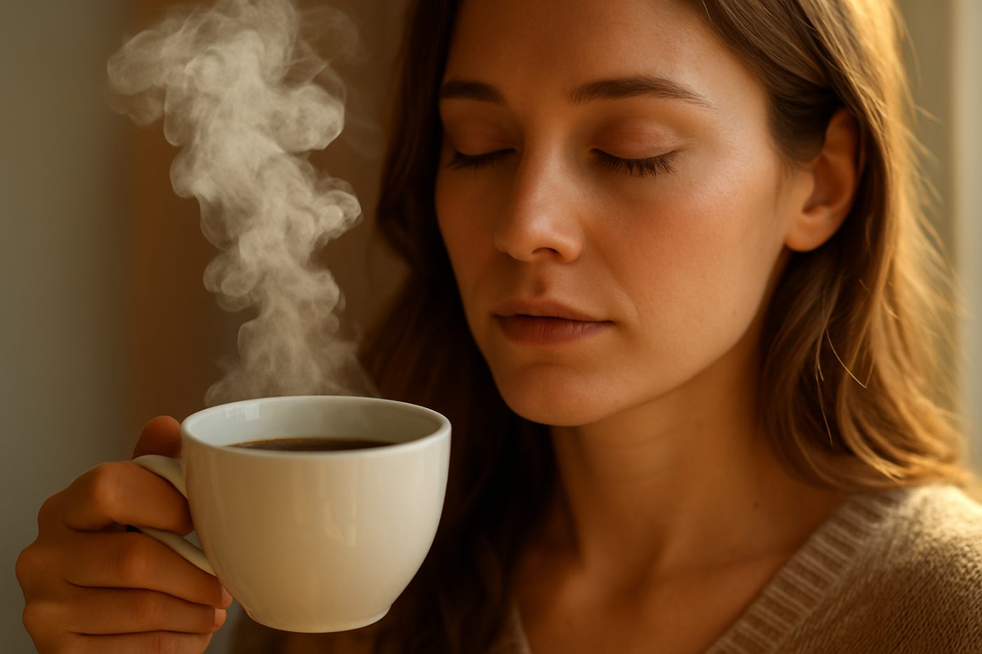 suspended coffee and steam