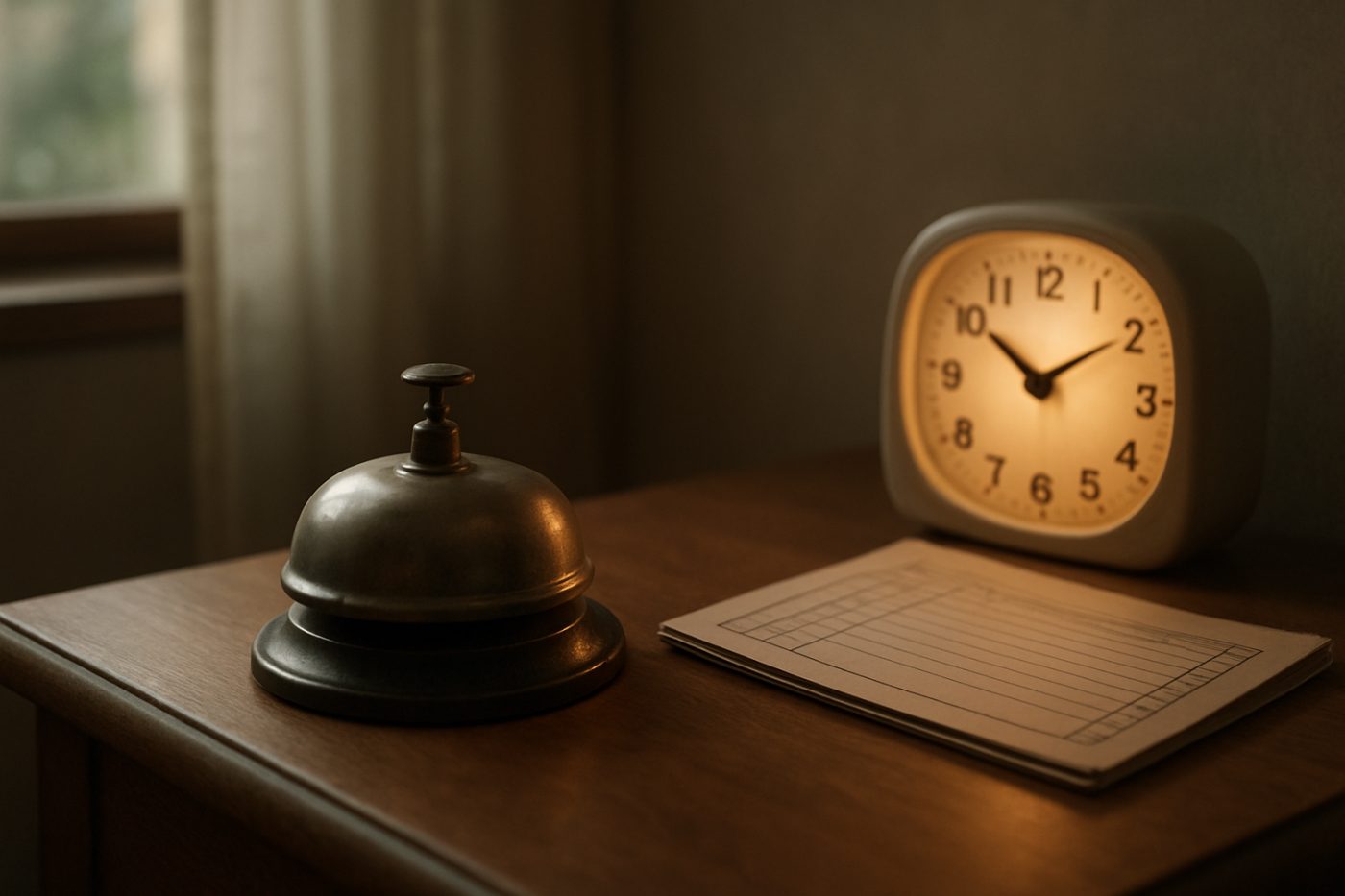 Hospital call bell and clock