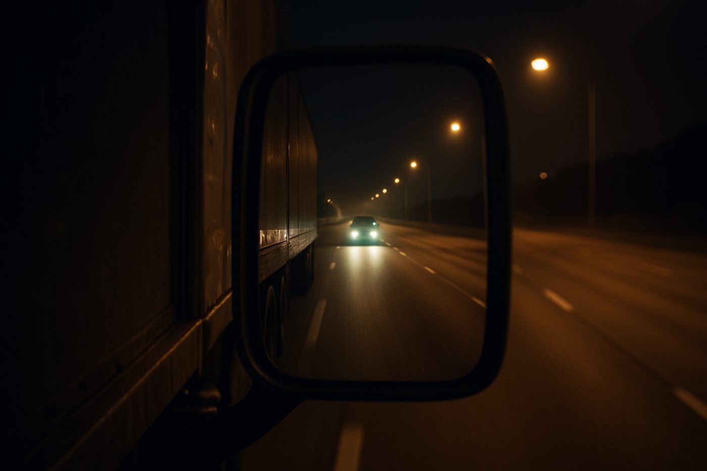 truck side mirror reflection