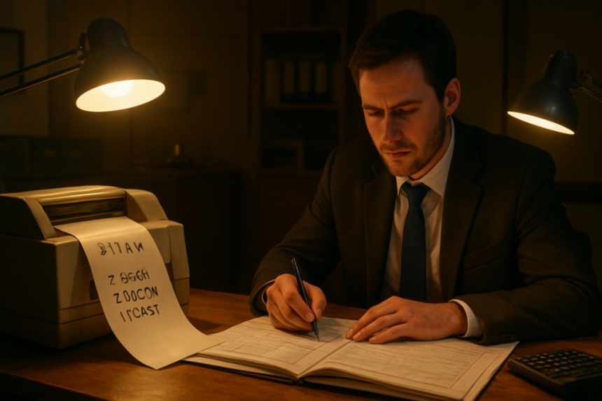 night auditor at work