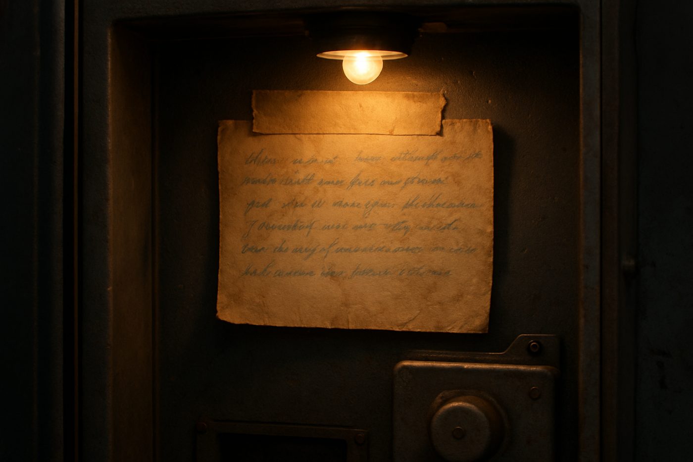 Handwritten toll booth note