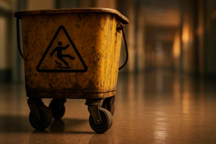 Squeaky mop bucket close-up