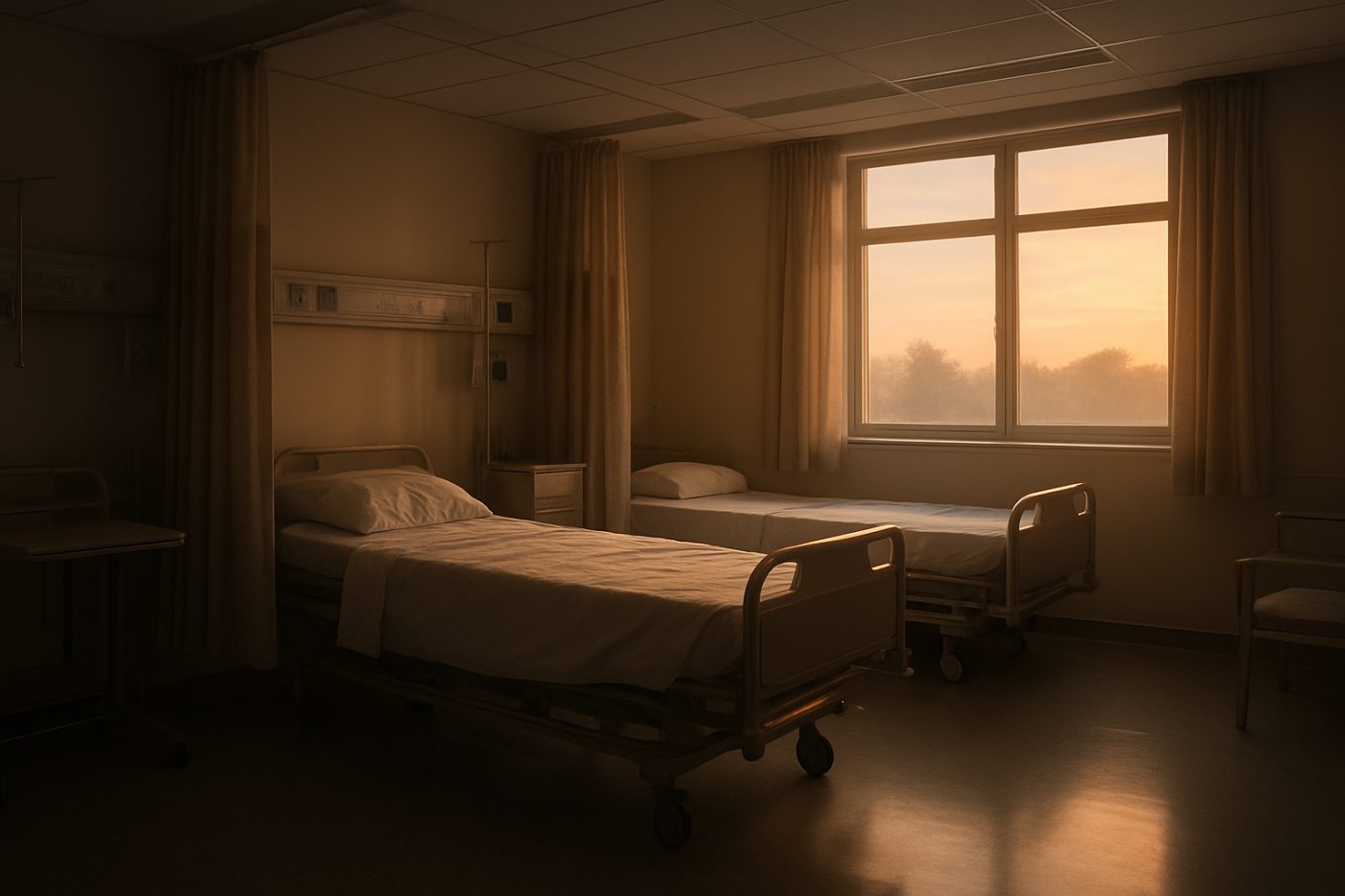 Hospital ward at dawn