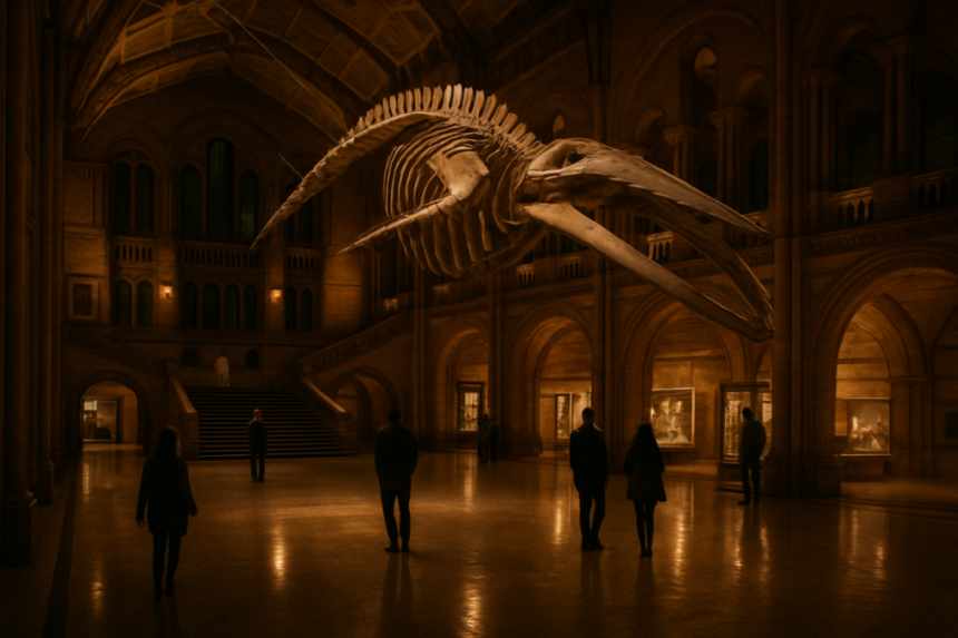 Museum great hall whale skeleton