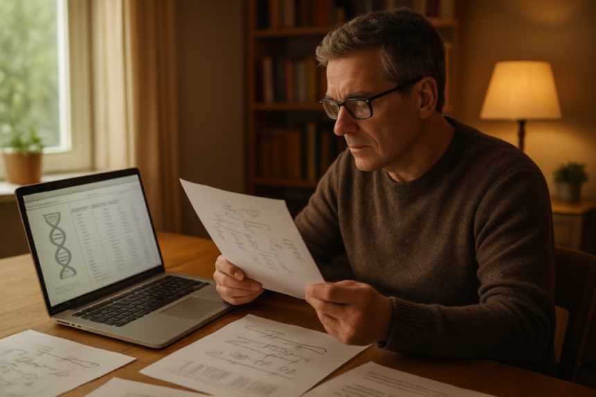 genealogist studying family trees