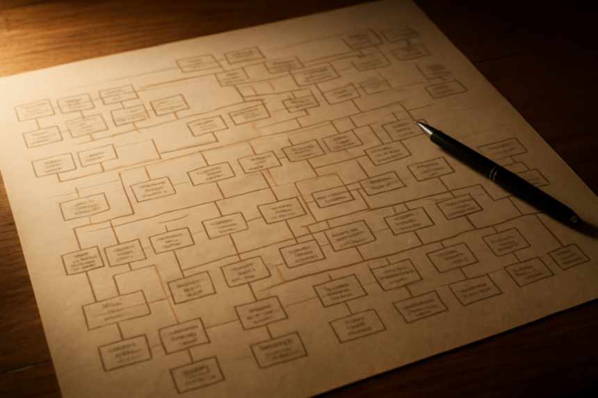 illuminated family tree chart