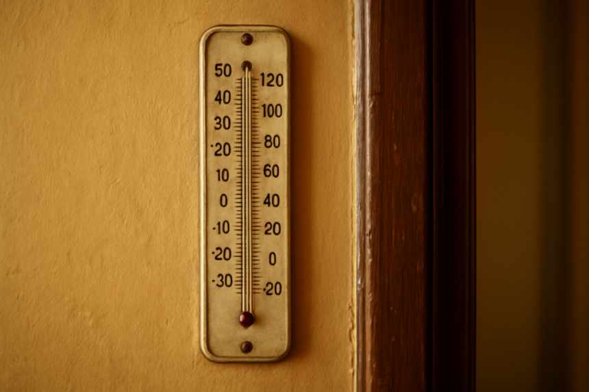 Haunted flat cold thermometer