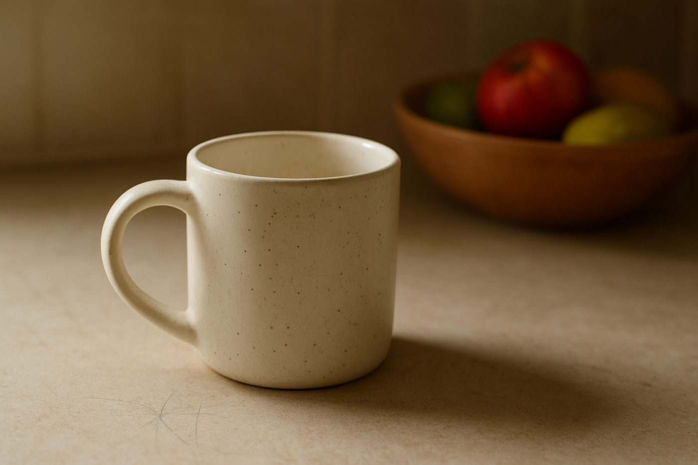 Mug handle turned outward