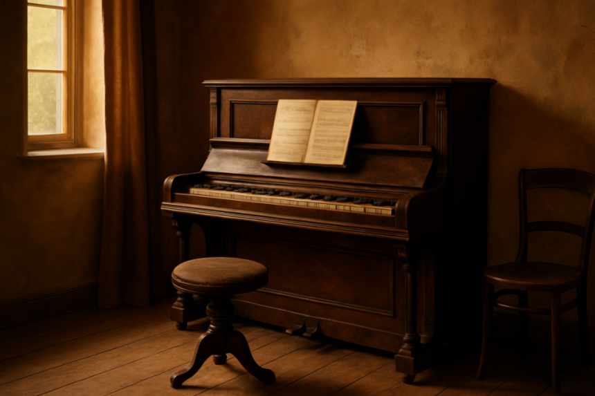 Haunted house old piano