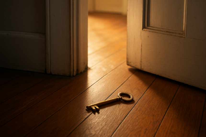 Haunted house back bedroom door