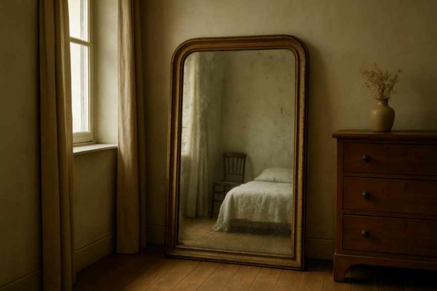 The Mirror Shows the Room Before the Fire