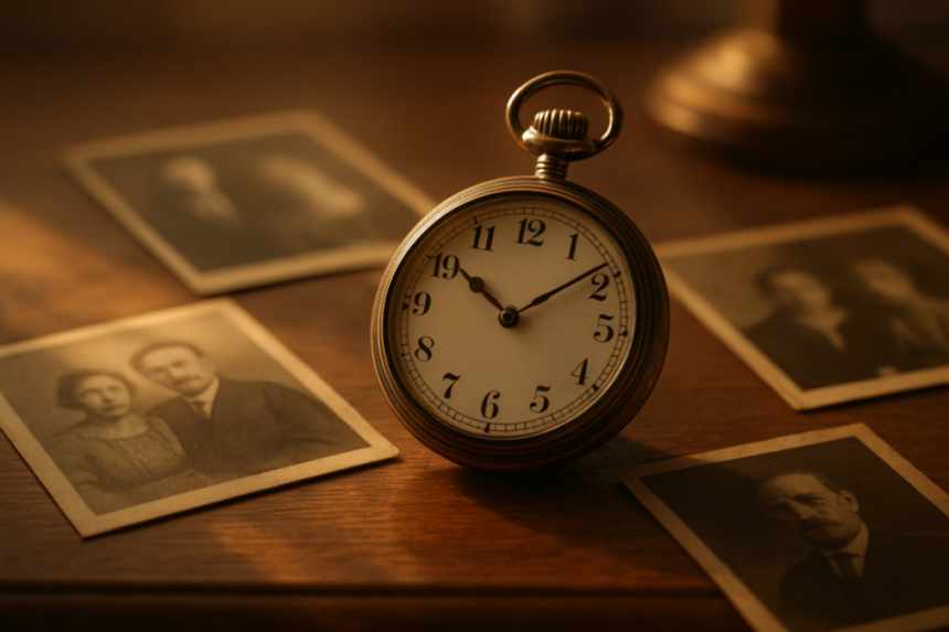 grandfather's stopped pocket watch