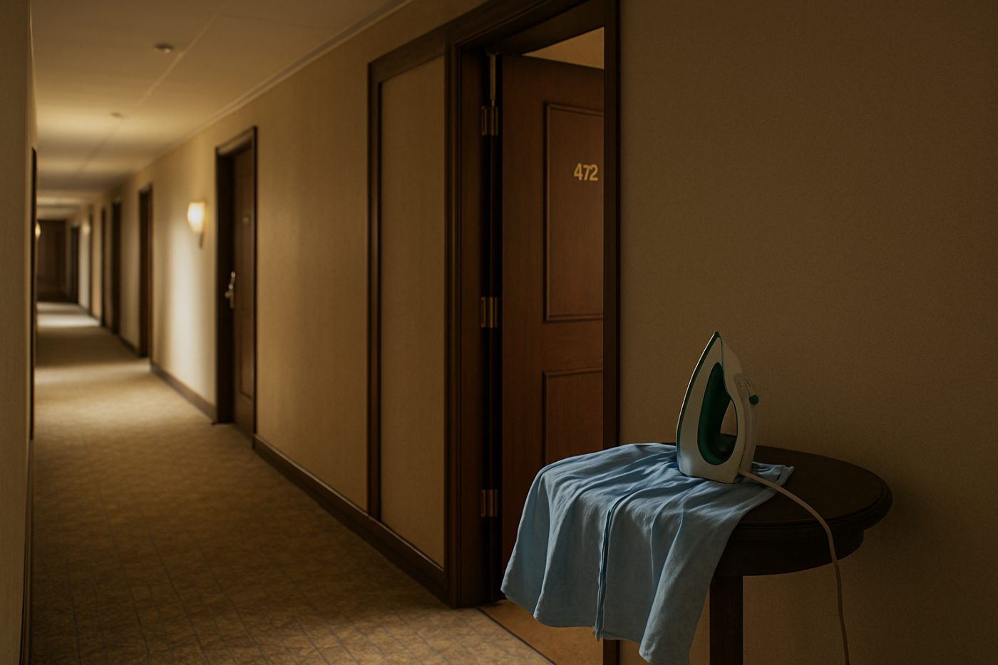 hotel room 412 corridor