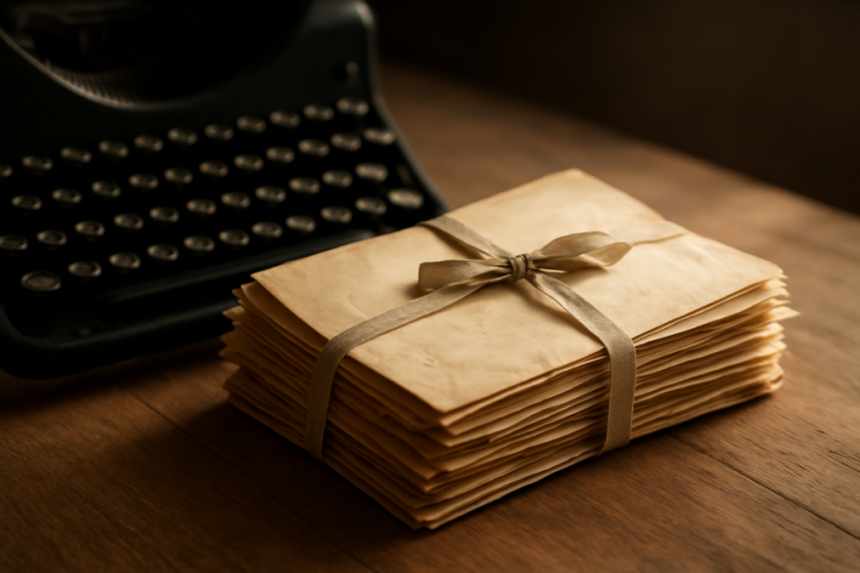 bundle of old unsent letters