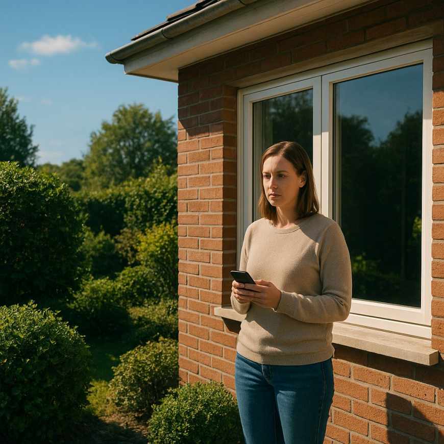 Rental surveillance woman in garden