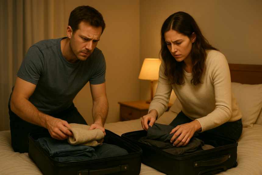 Couple packing stealthily