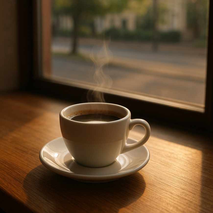 morning coffee by window