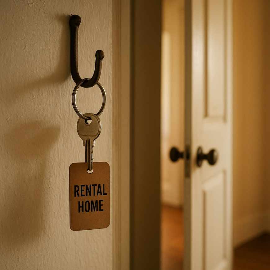 rental house key on hook