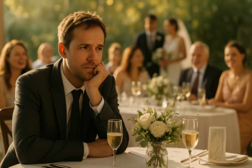 guest reflecting at wedding