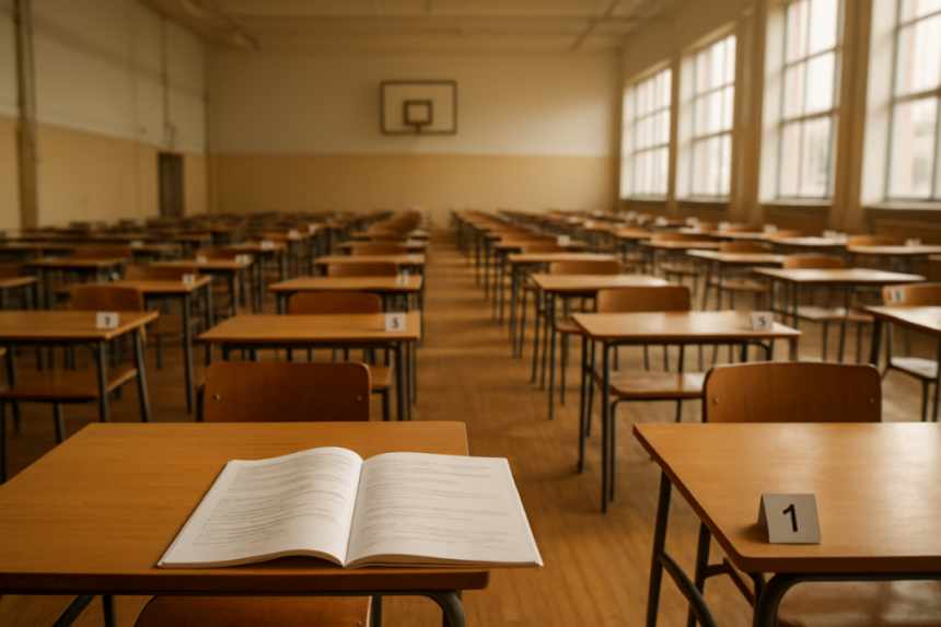 chemistry exam sports hall