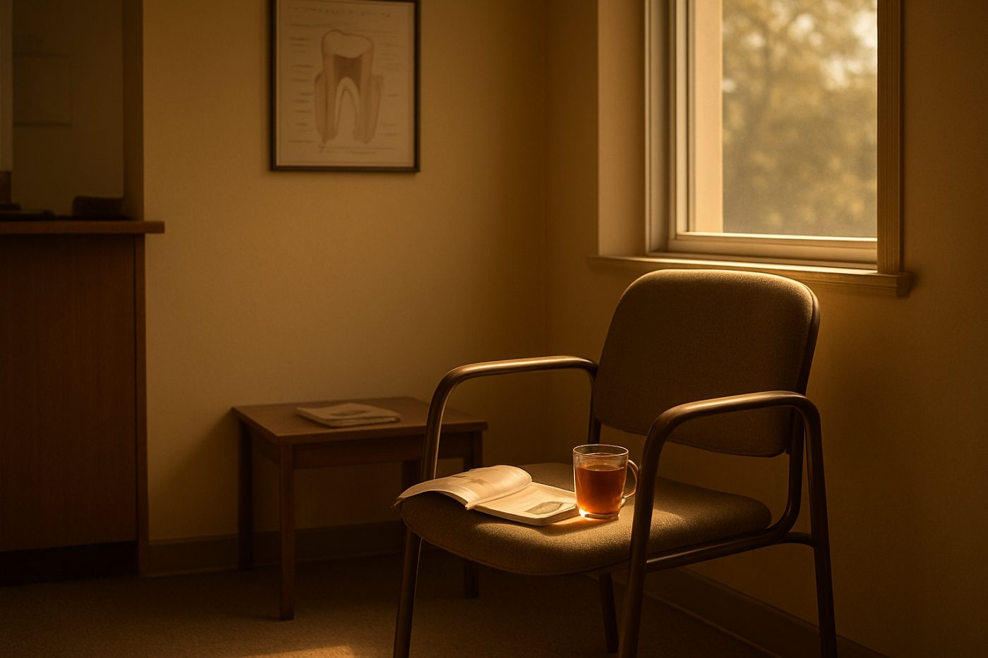 Dentist waiting room scene