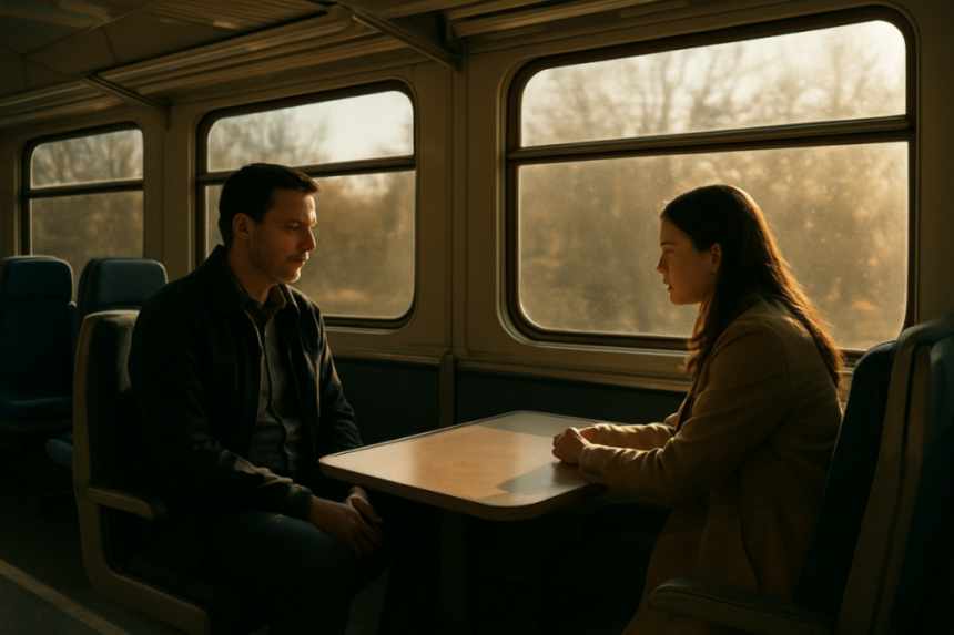 Creepy stranger on train