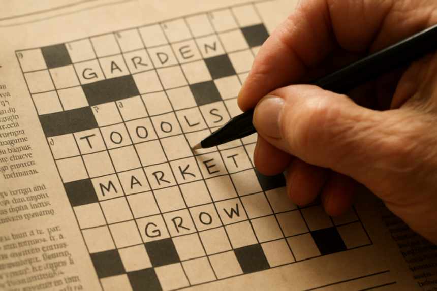 Handwritten crossword answers