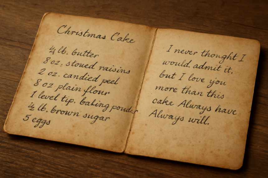 Confession on recipe card