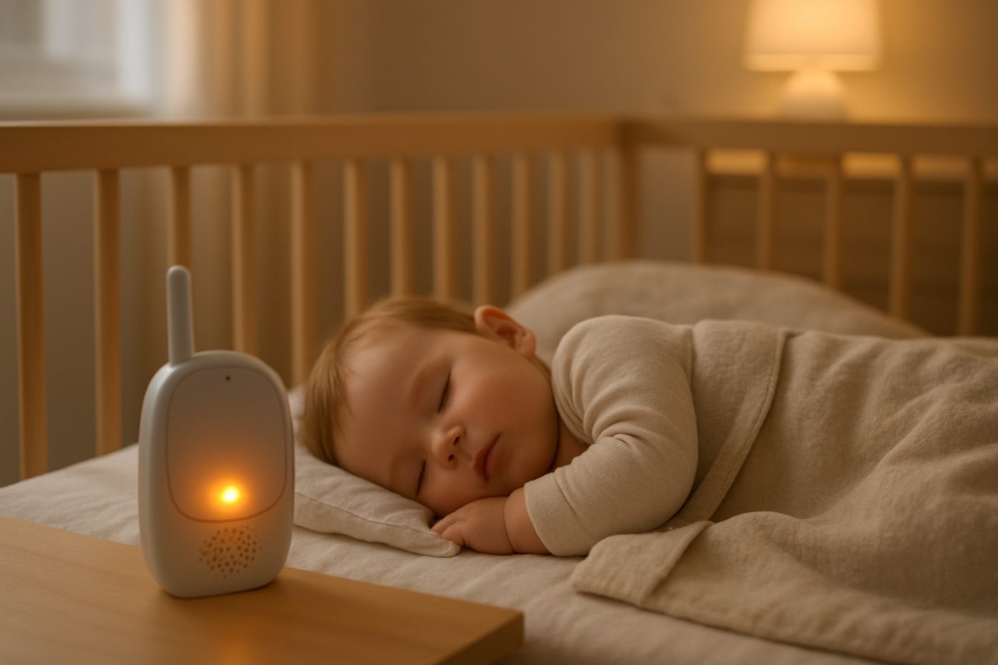 sleeping toddler and monitor