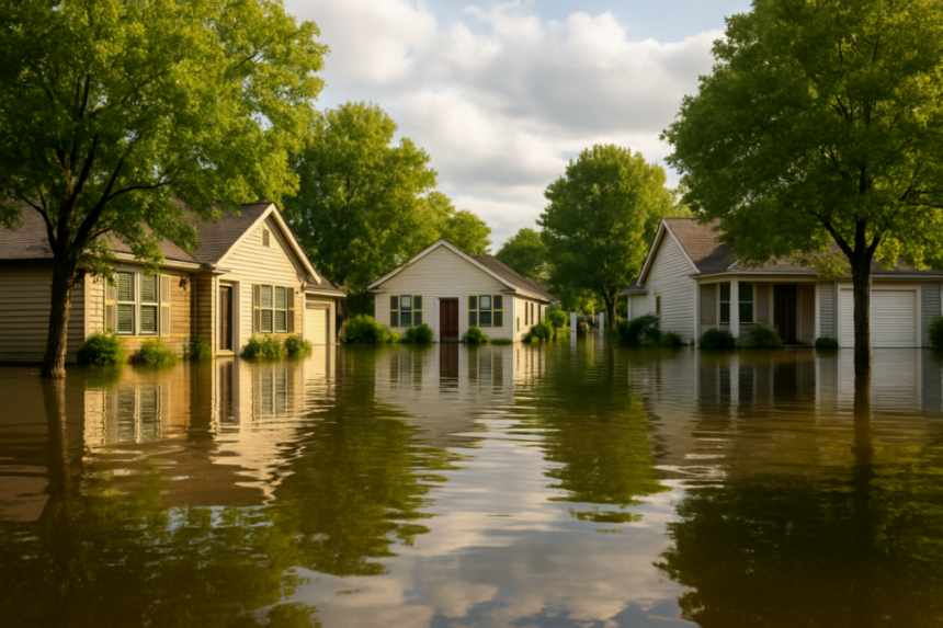 Flooded residential street