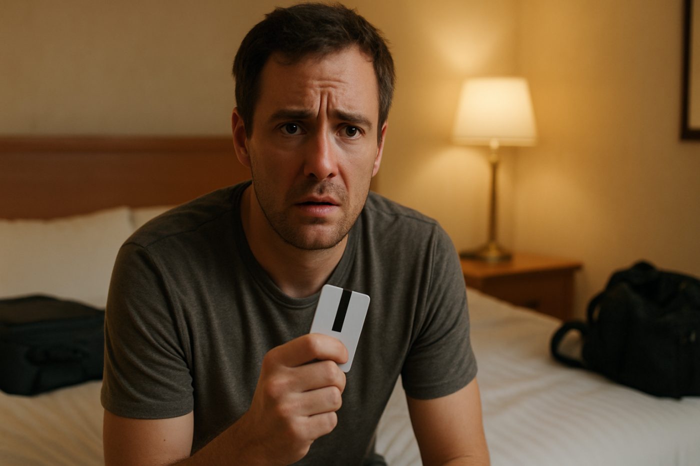 anxious guest clutching key