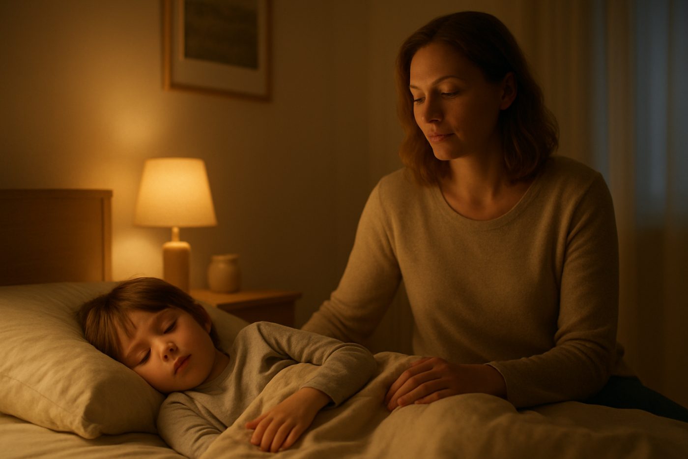 Dreaming child at night