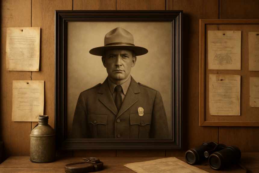 Framed vintage ranger photo