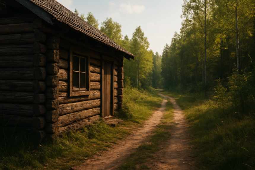 Remote cabin exterior view