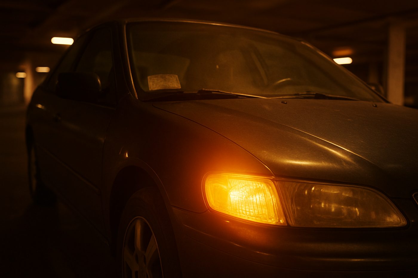Car with blinking hazard lights