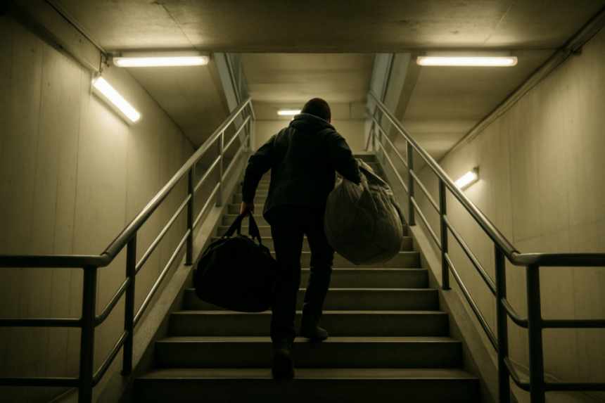 Car park stairway ascent