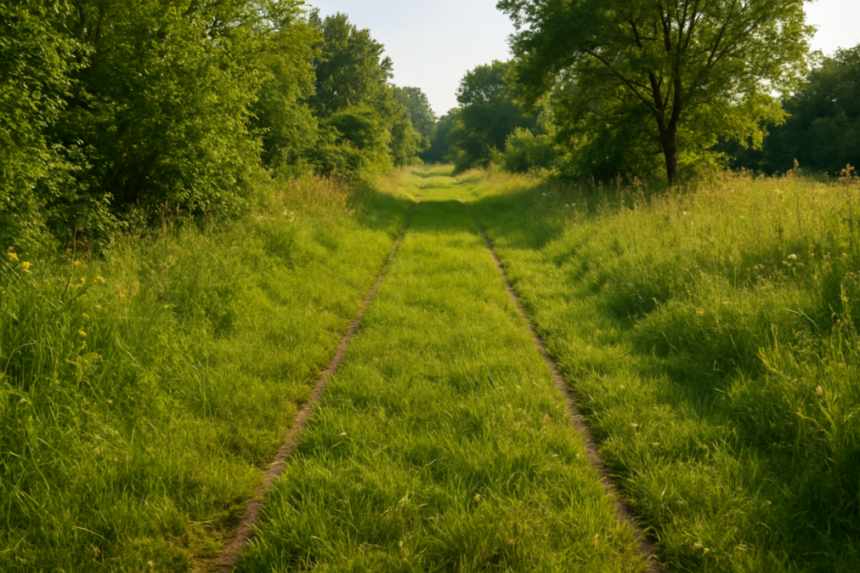 grass-covered old railway line