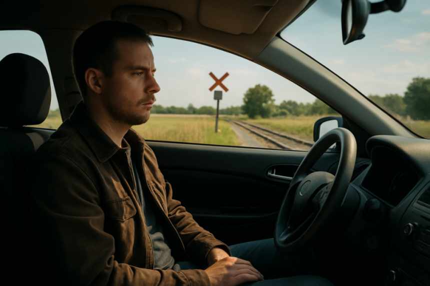 man resting near old crossing
