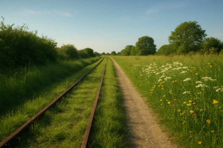 old track scars in lane