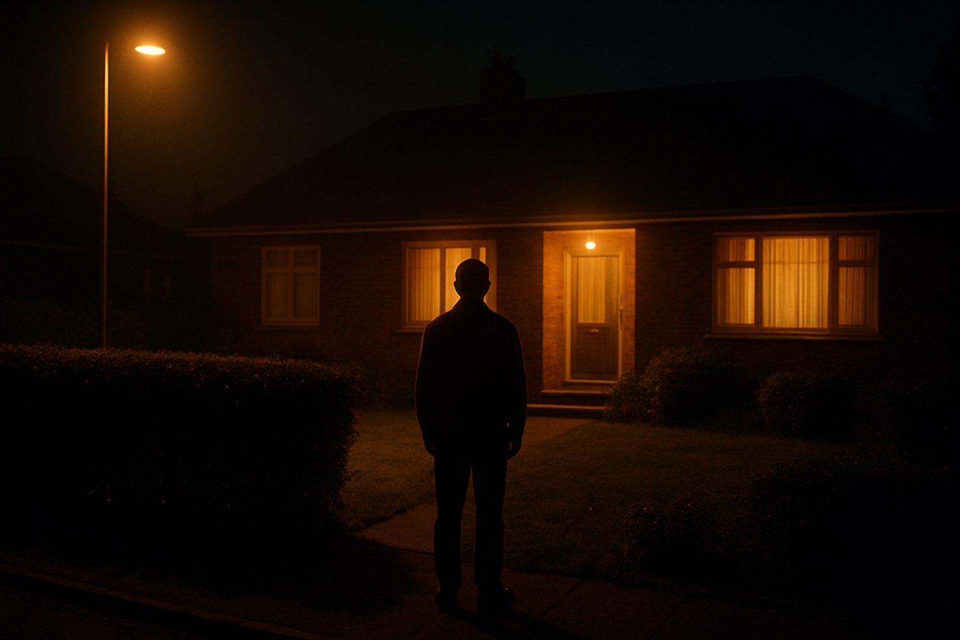 Man standing in front garden