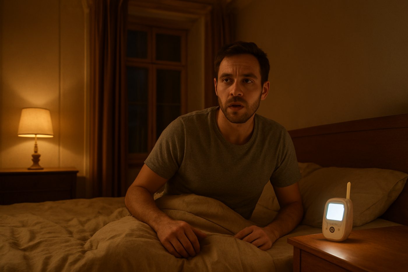 haunted apartment bedroom scene