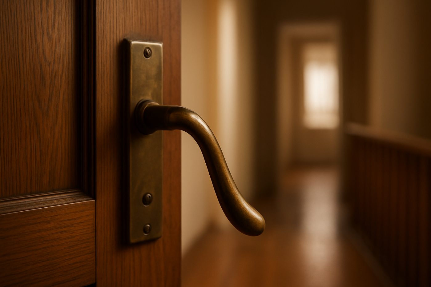 turning brass door handle