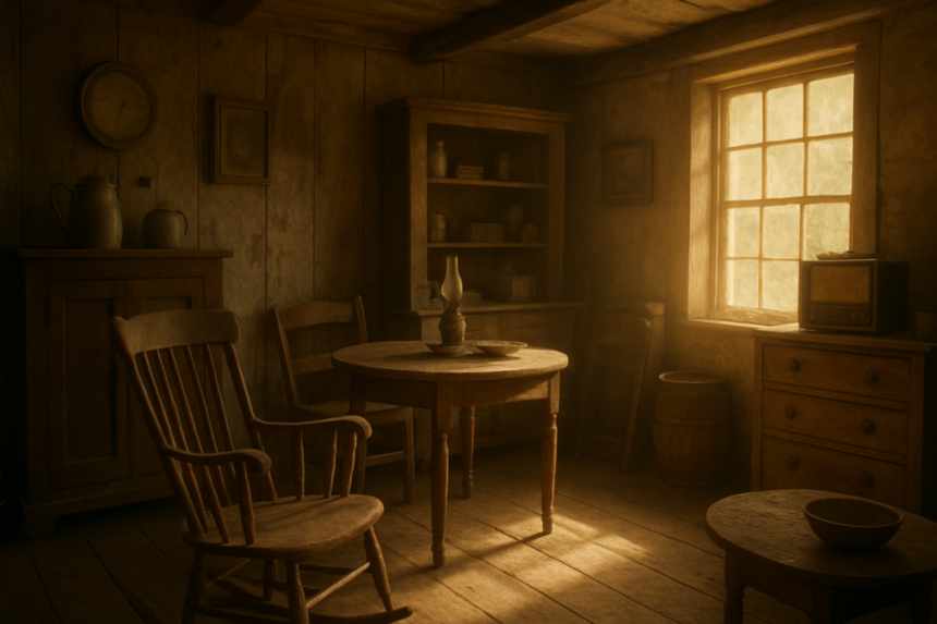 atmospheric old farmhouse interior