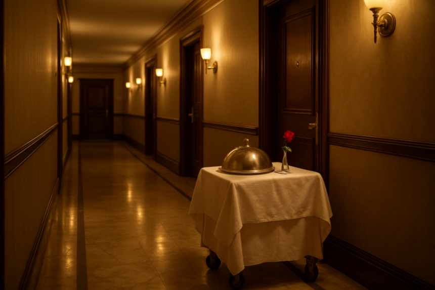 Haunted hotel room service cart