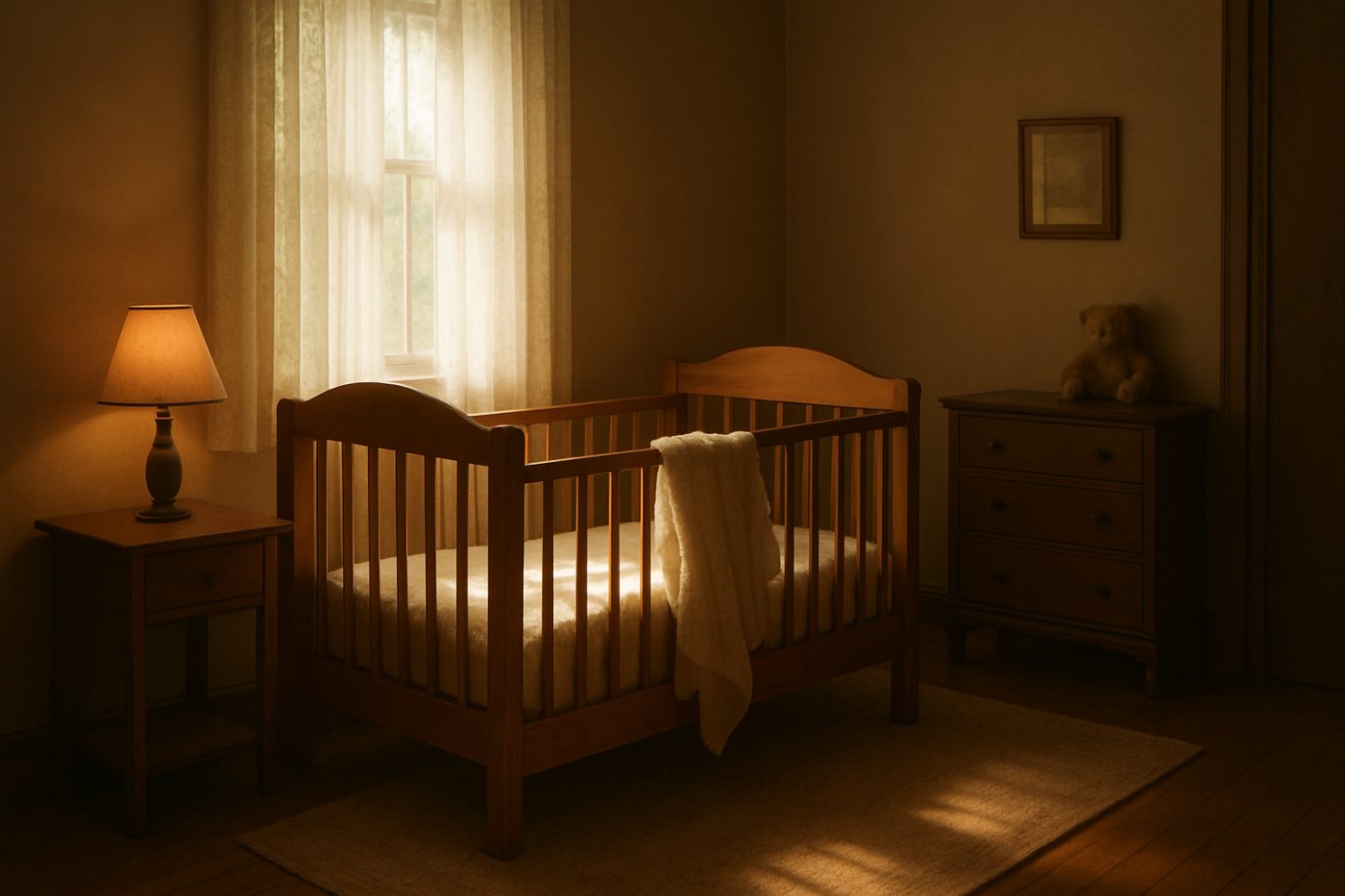nursery room with crib