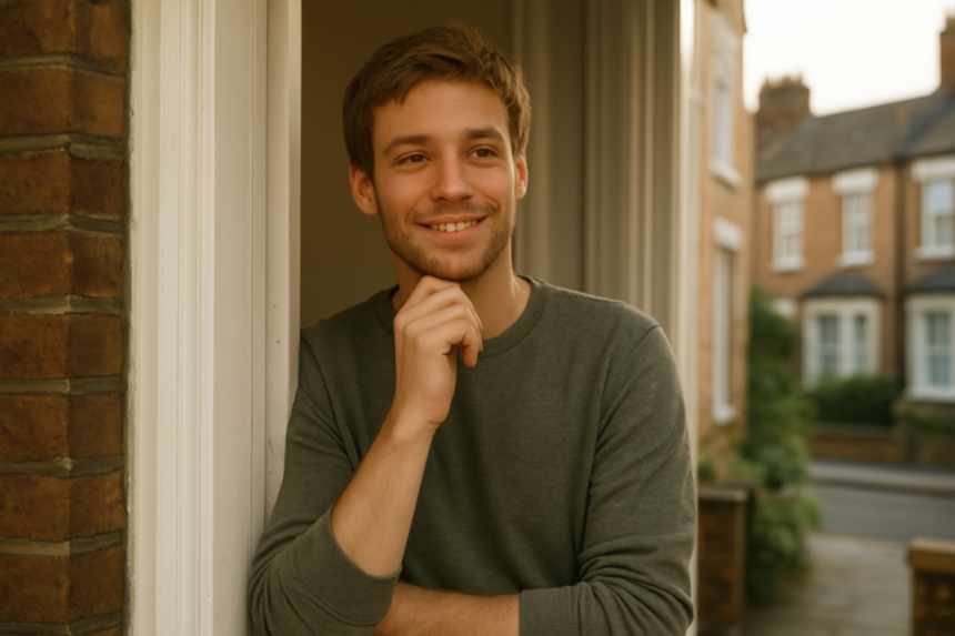 sandy-haired man at doorway