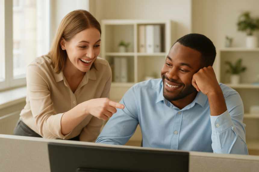 Coworkers reacting to email