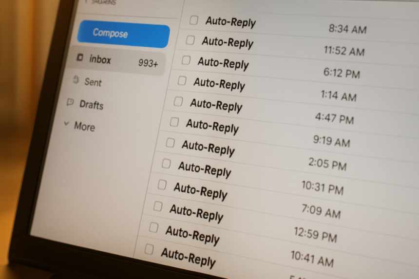 Overflowing email inbox screen