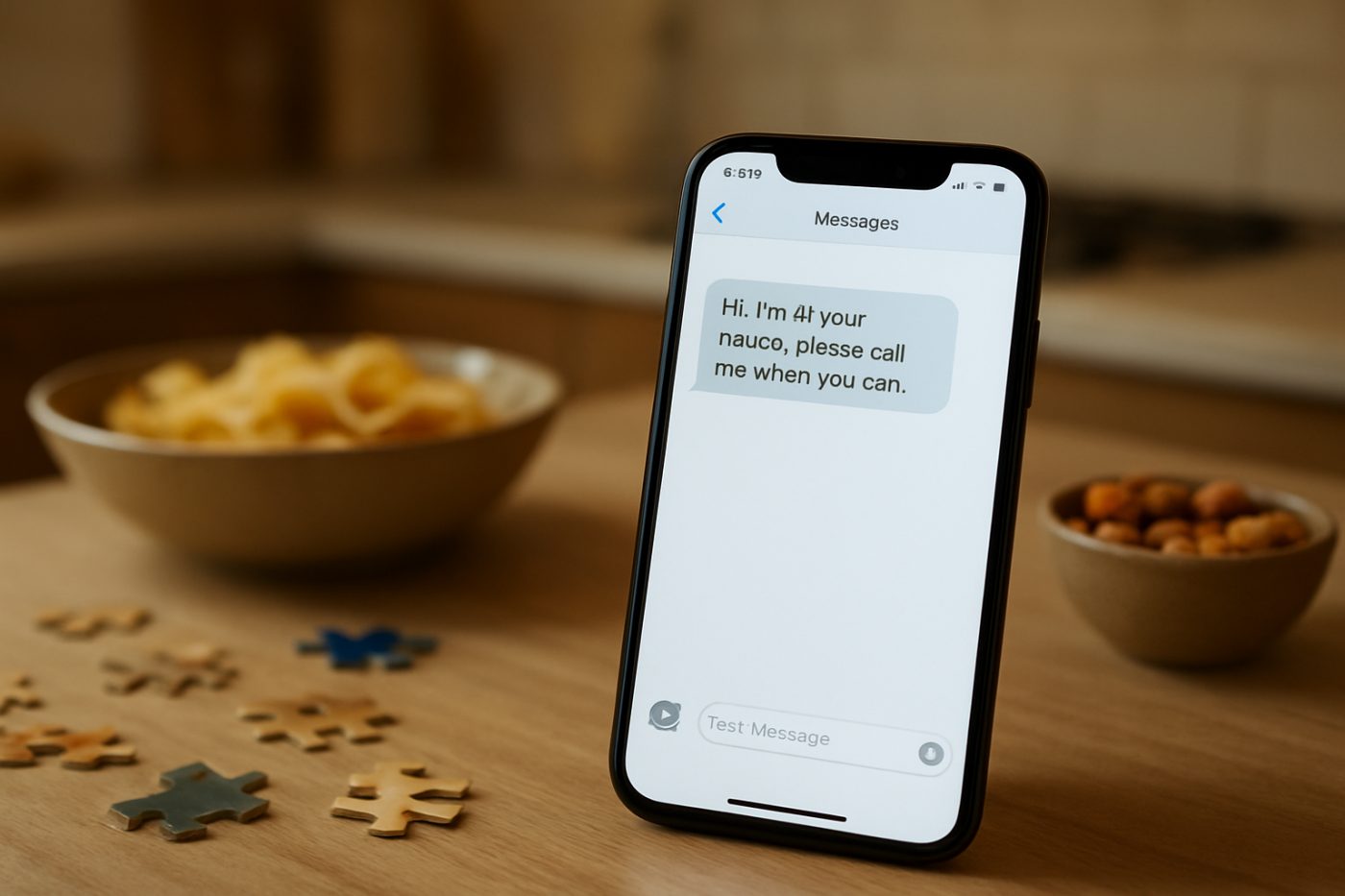 Unanswered babysitter text message
