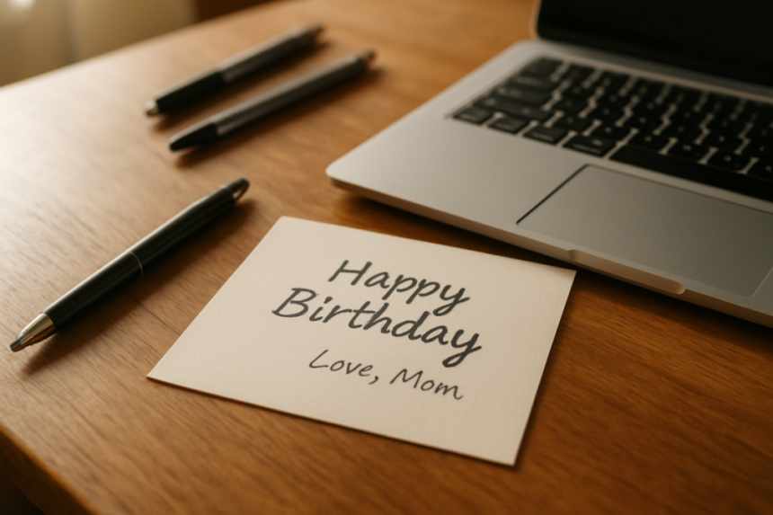 birthday card signed Mom